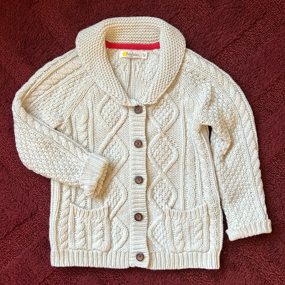 Baby Boden Cream Color Cable Knit Cardigan - Picture 1 of 7